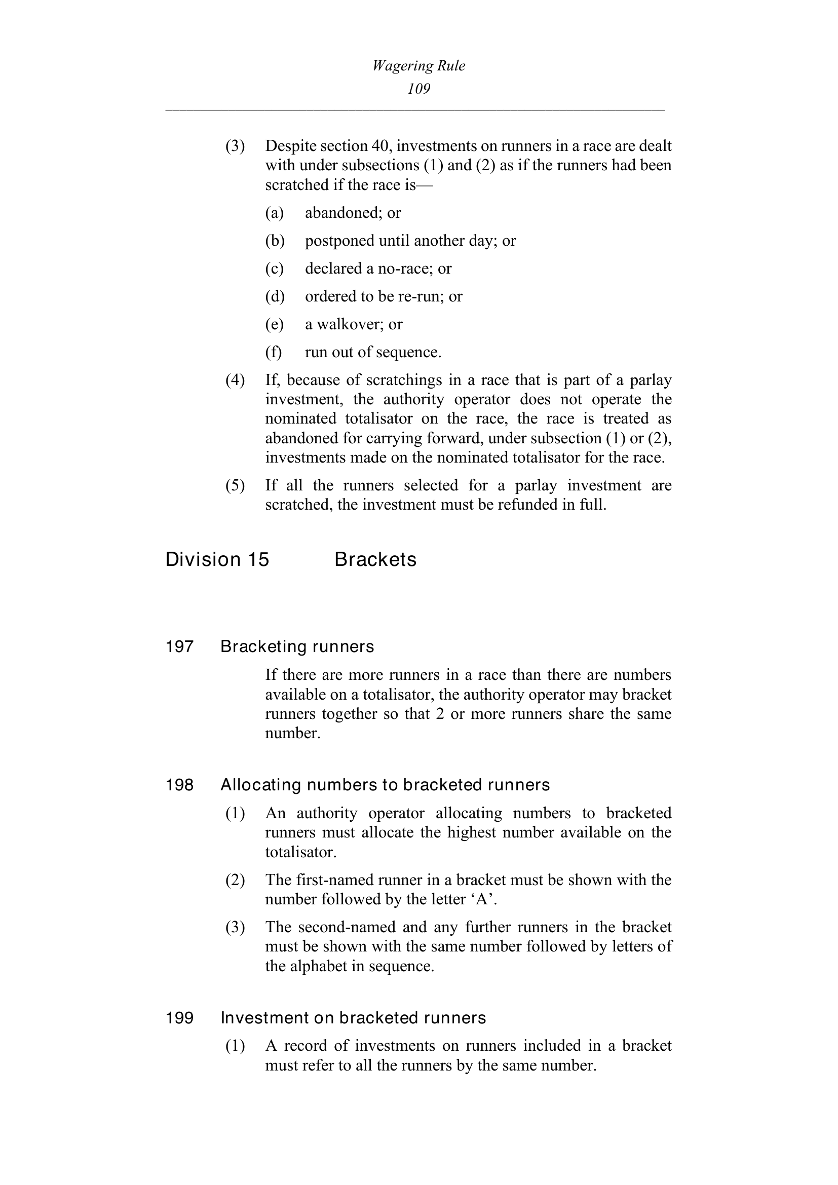 Queensland Wagering Rules (Racing) page 109