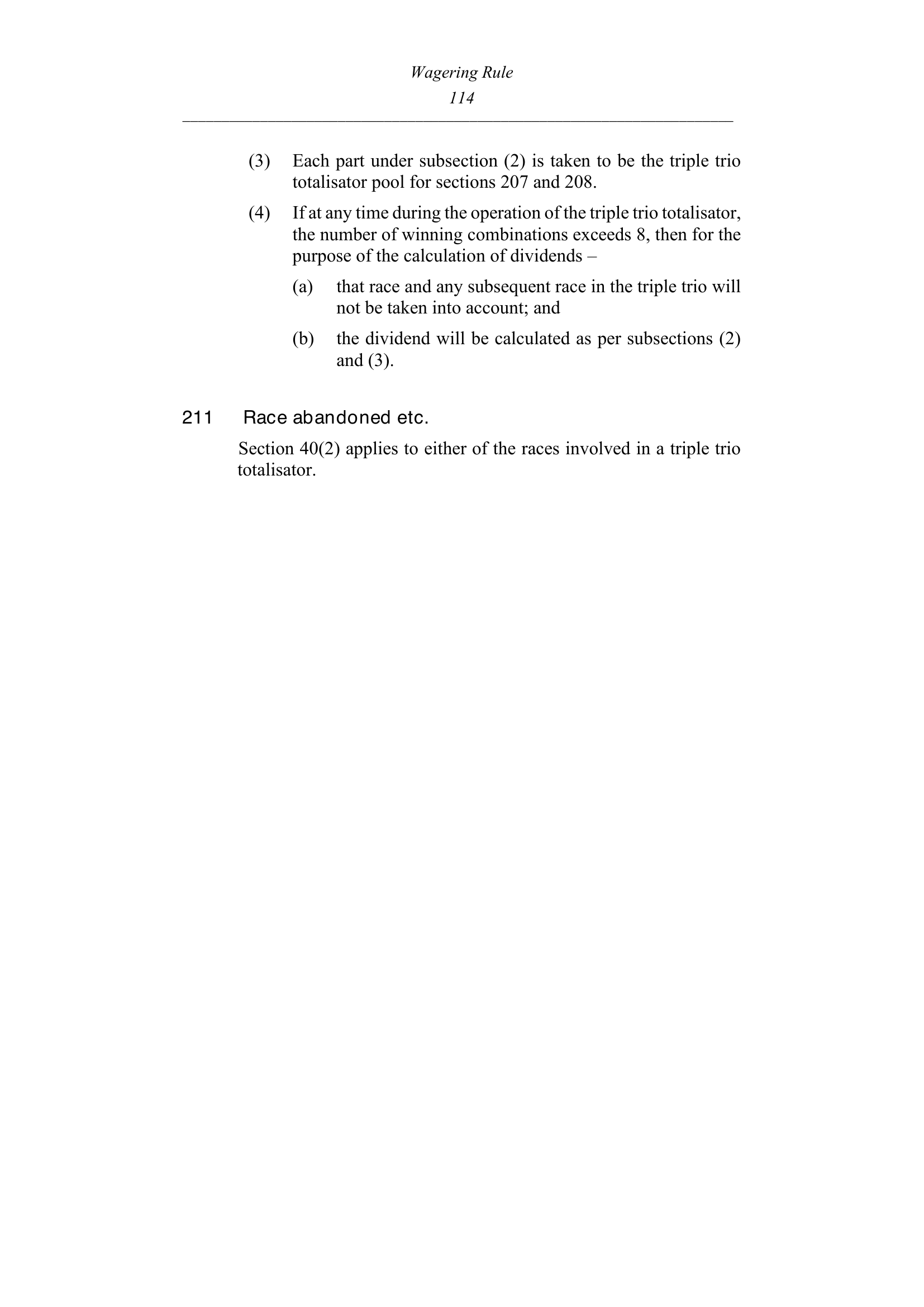 Queensland Wagering Rules (Racing) page 114