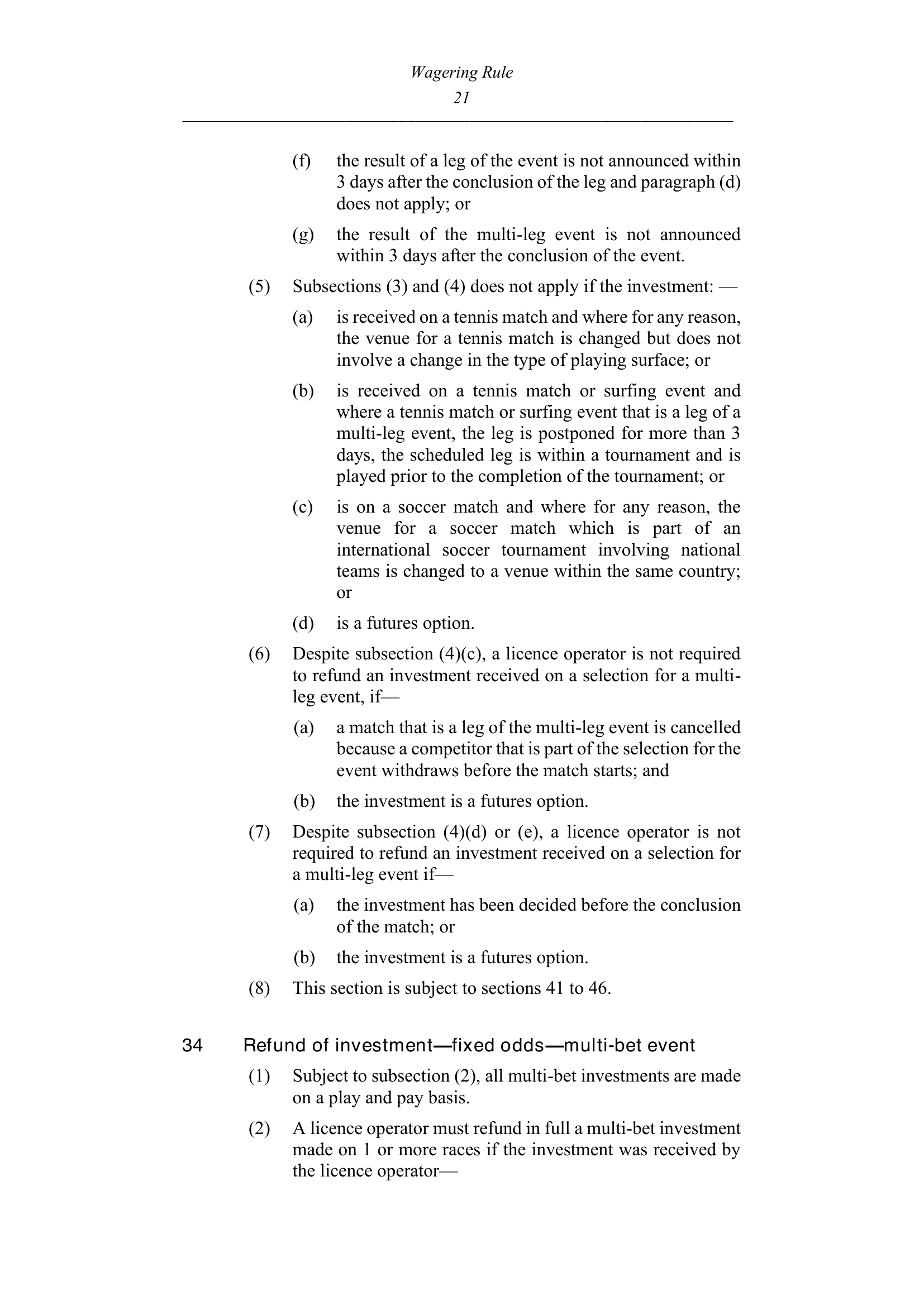 Queensland Wagering Rules (Racing) page 21
