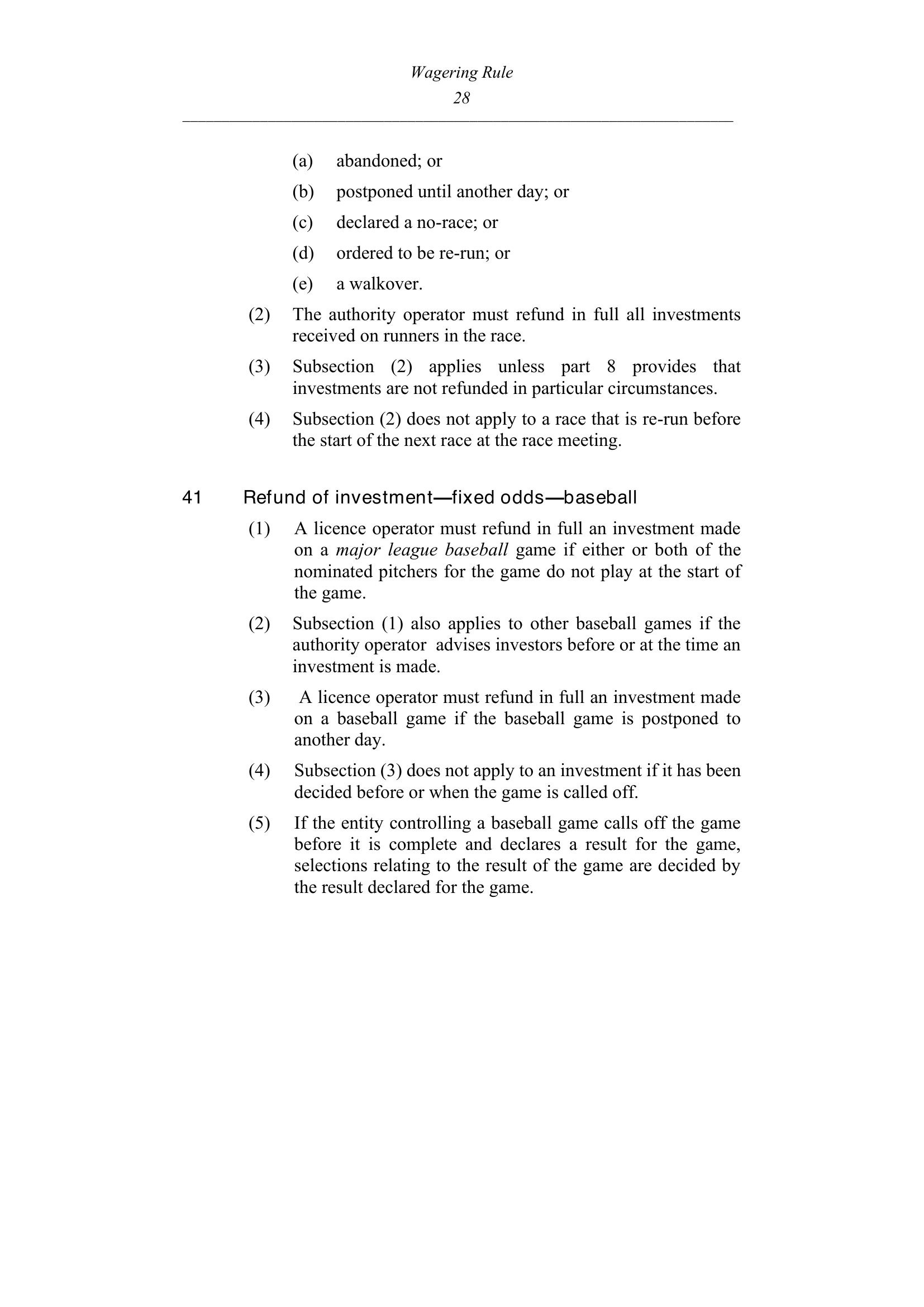 Queensland Wagering Rules (Racing) page 28