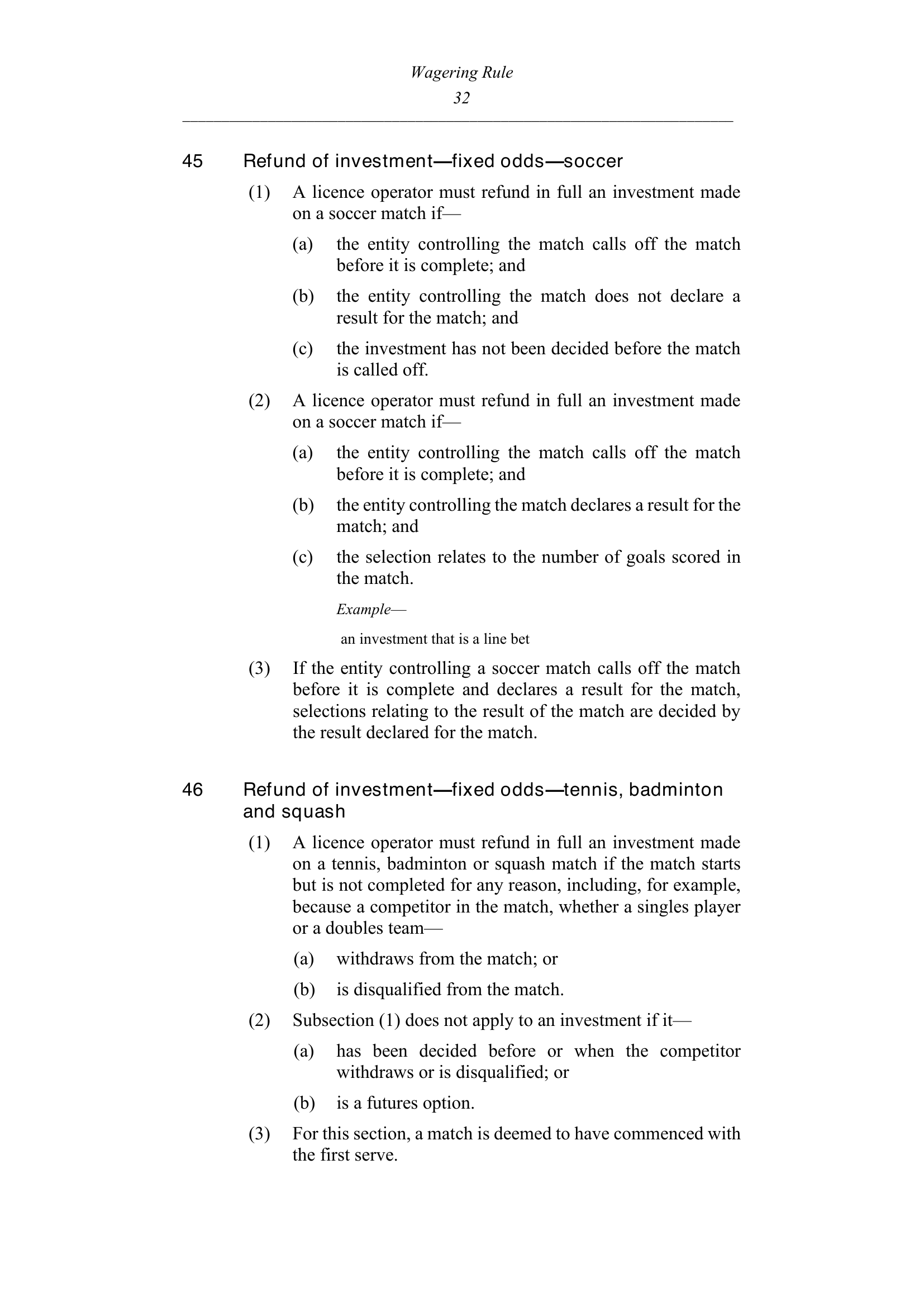 Queensland Wagering Rules (Racing) page 32