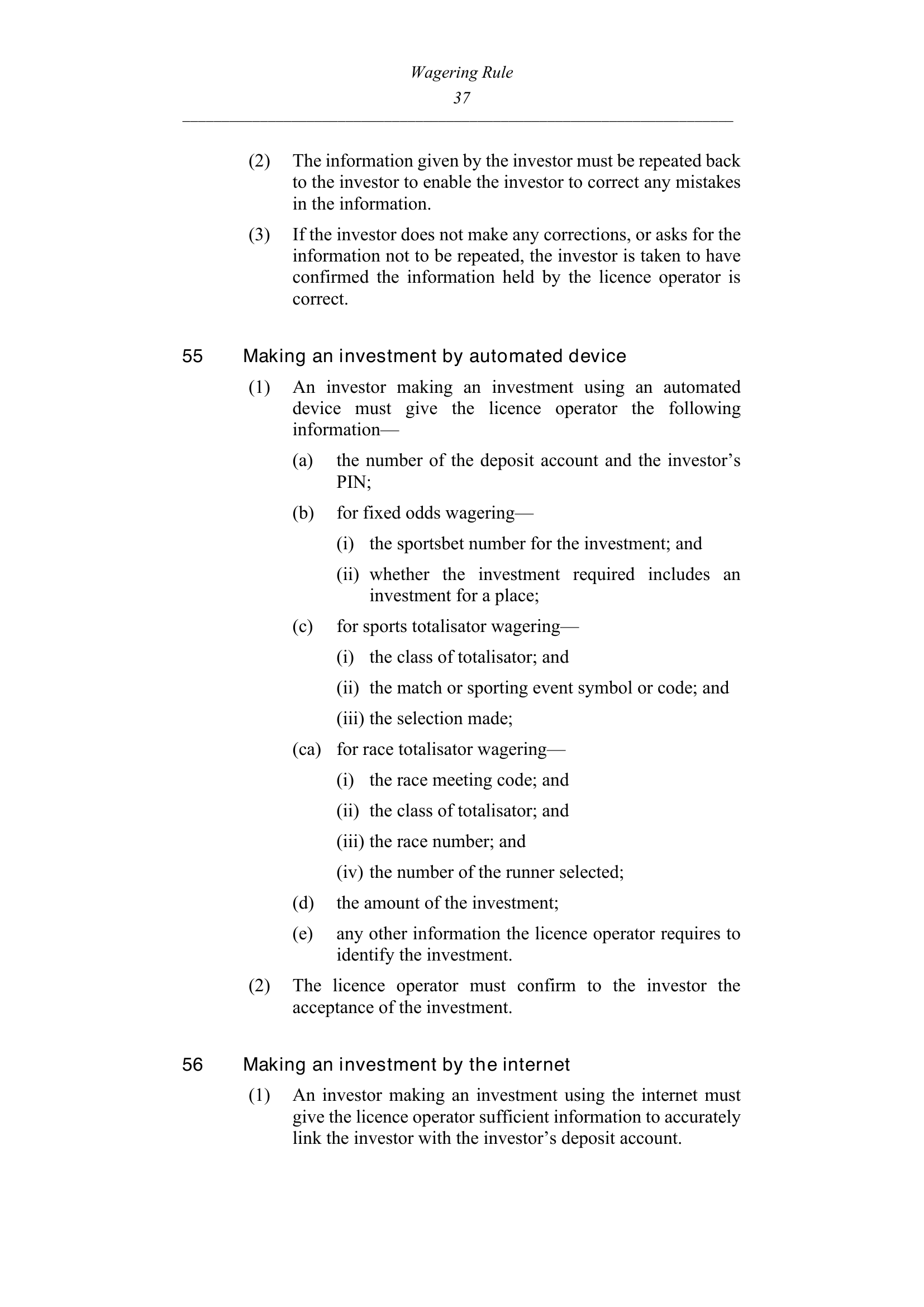 Queensland Wagering Rules (Racing) page 37