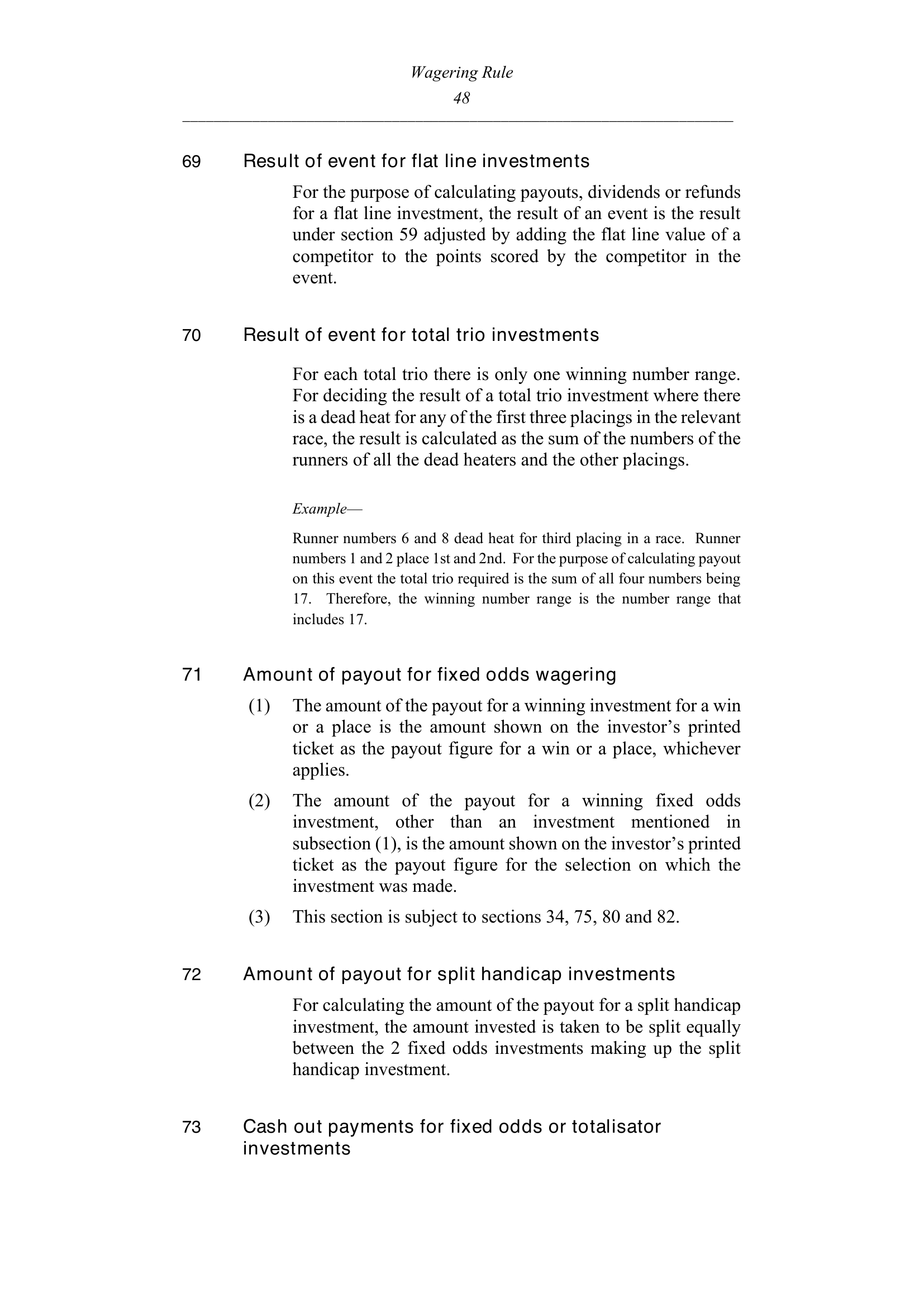 Queensland Wagering Rules (Racing) page 48