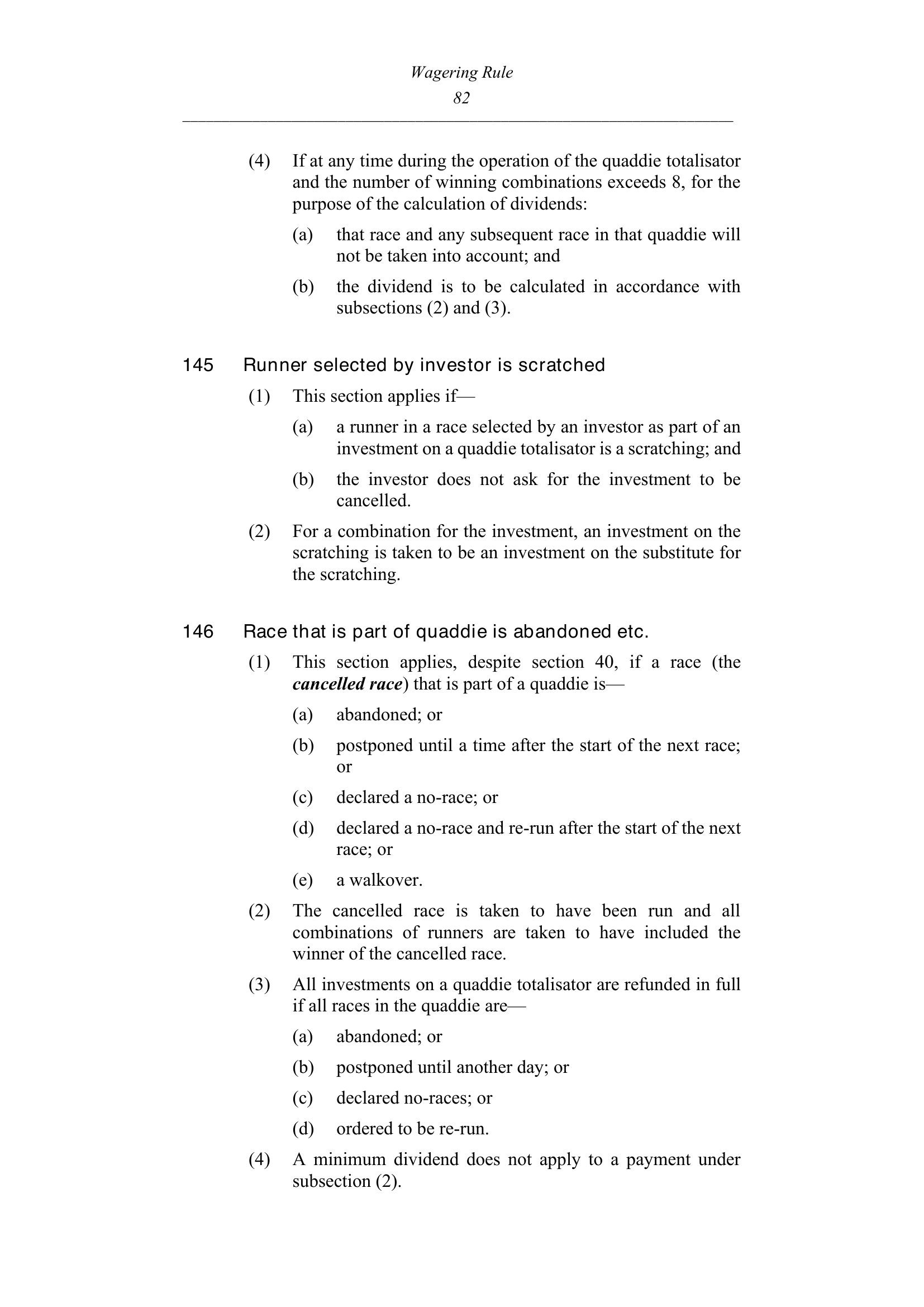 Queensland Wagering Rules (Racing) page 82