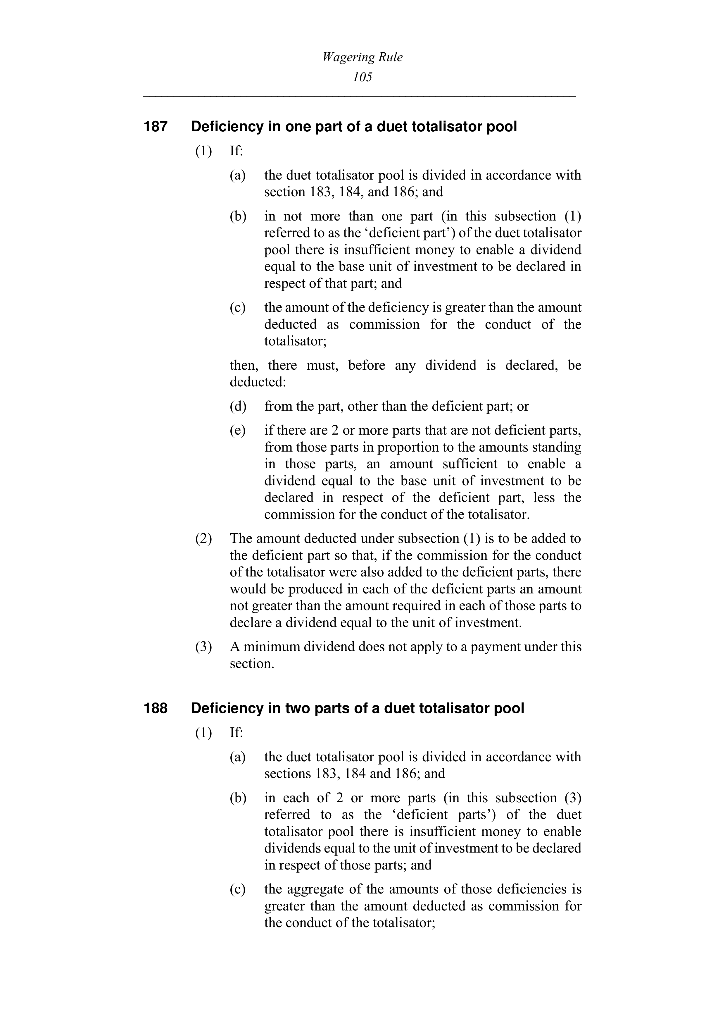 Queensland Wagering Rules (Racing) page 105