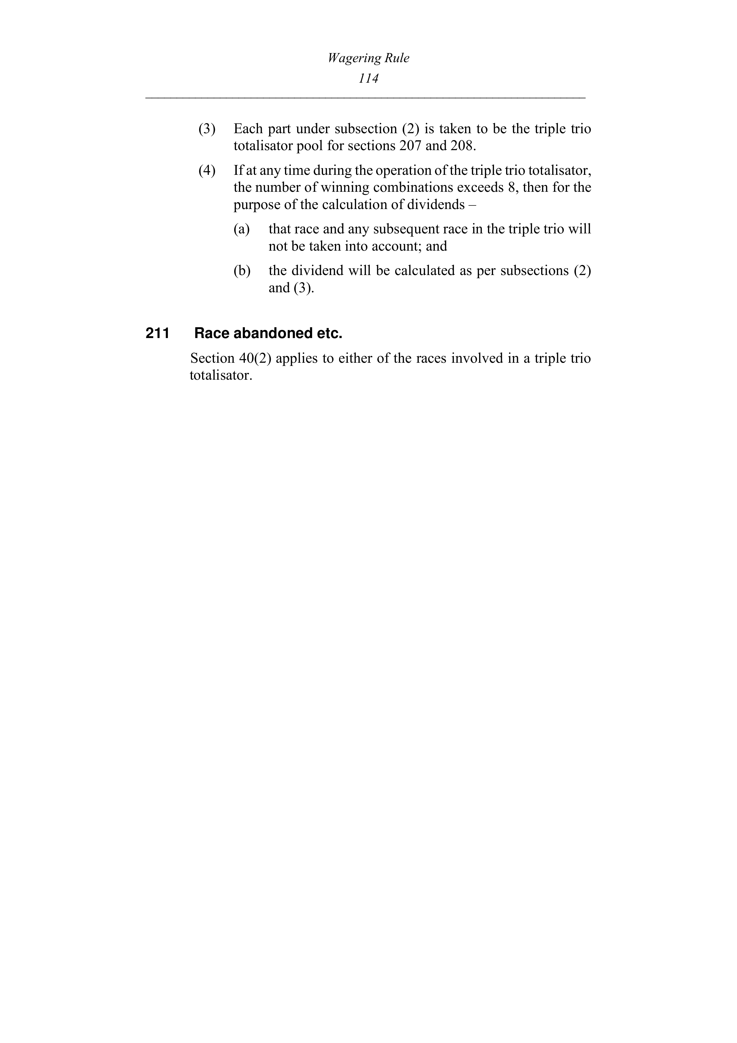 Queensland Wagering Rules (Racing) page 114