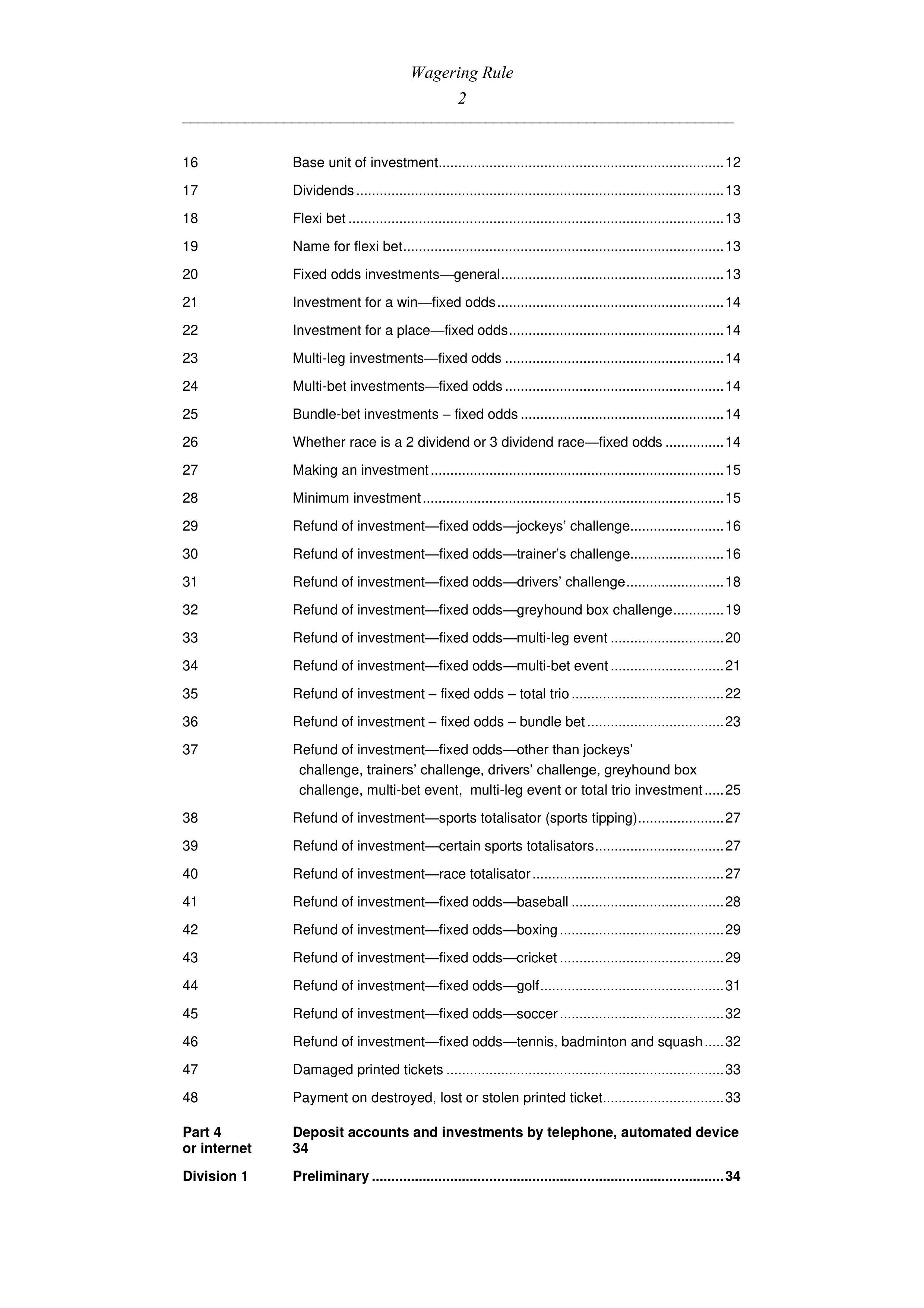 Queensland Wagering Rules (Racing) page 2