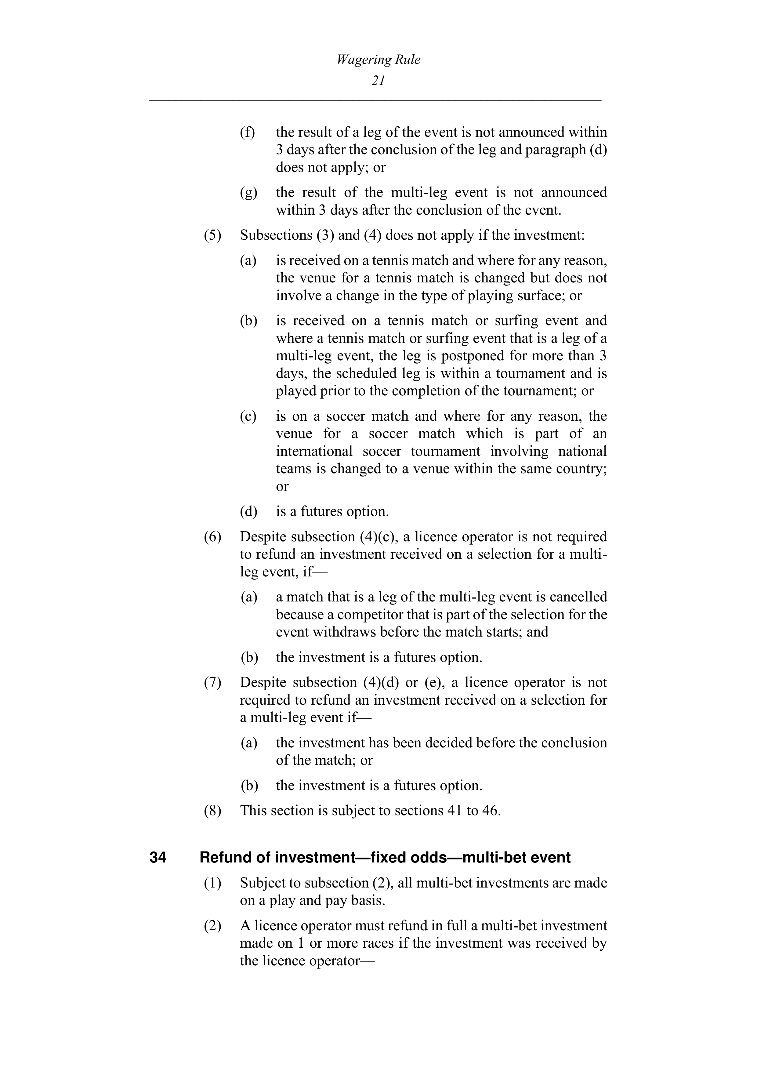 Queensland Wagering Rules (Racing) page 21
