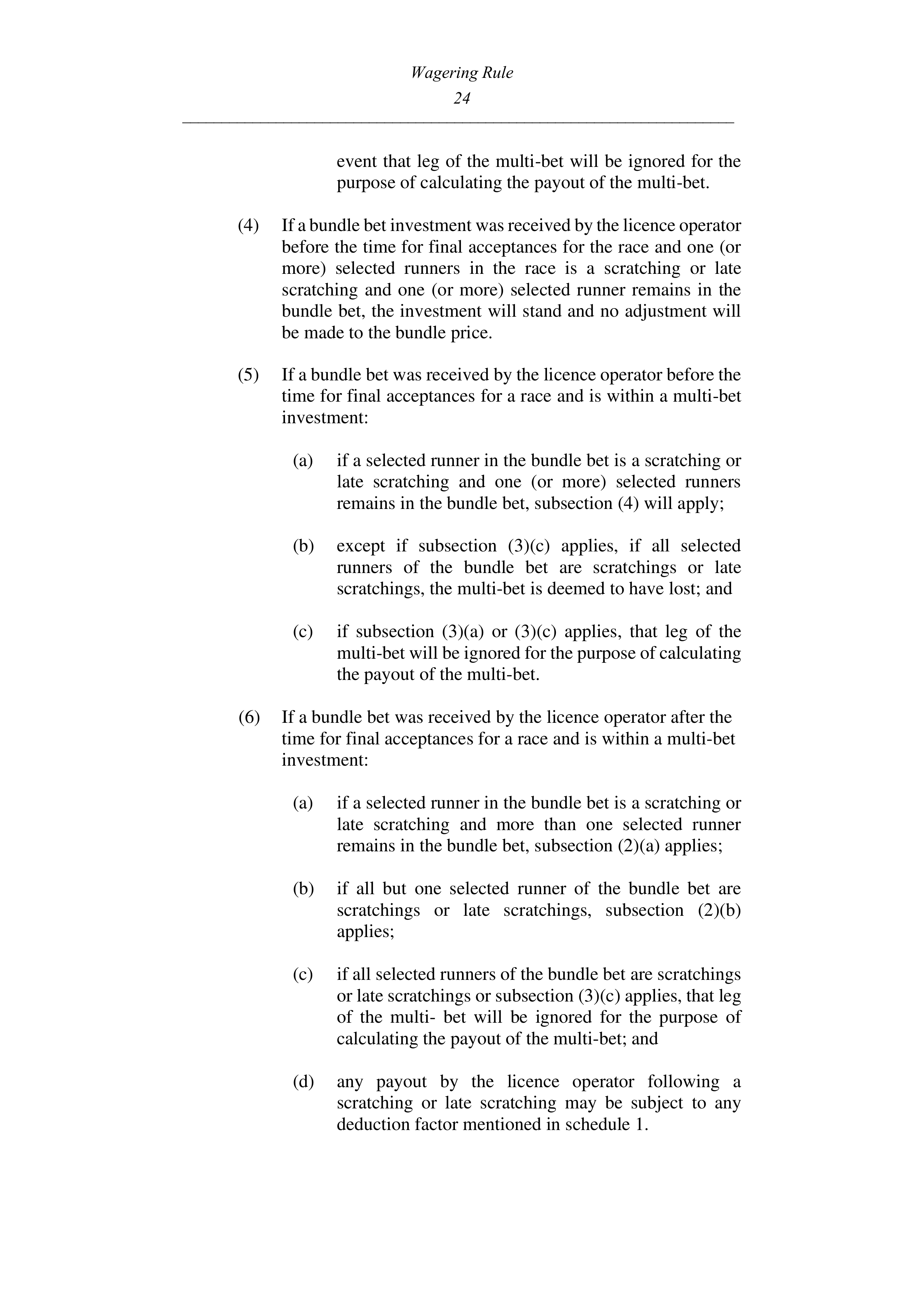Queensland Wagering Rules (Racing) page 24