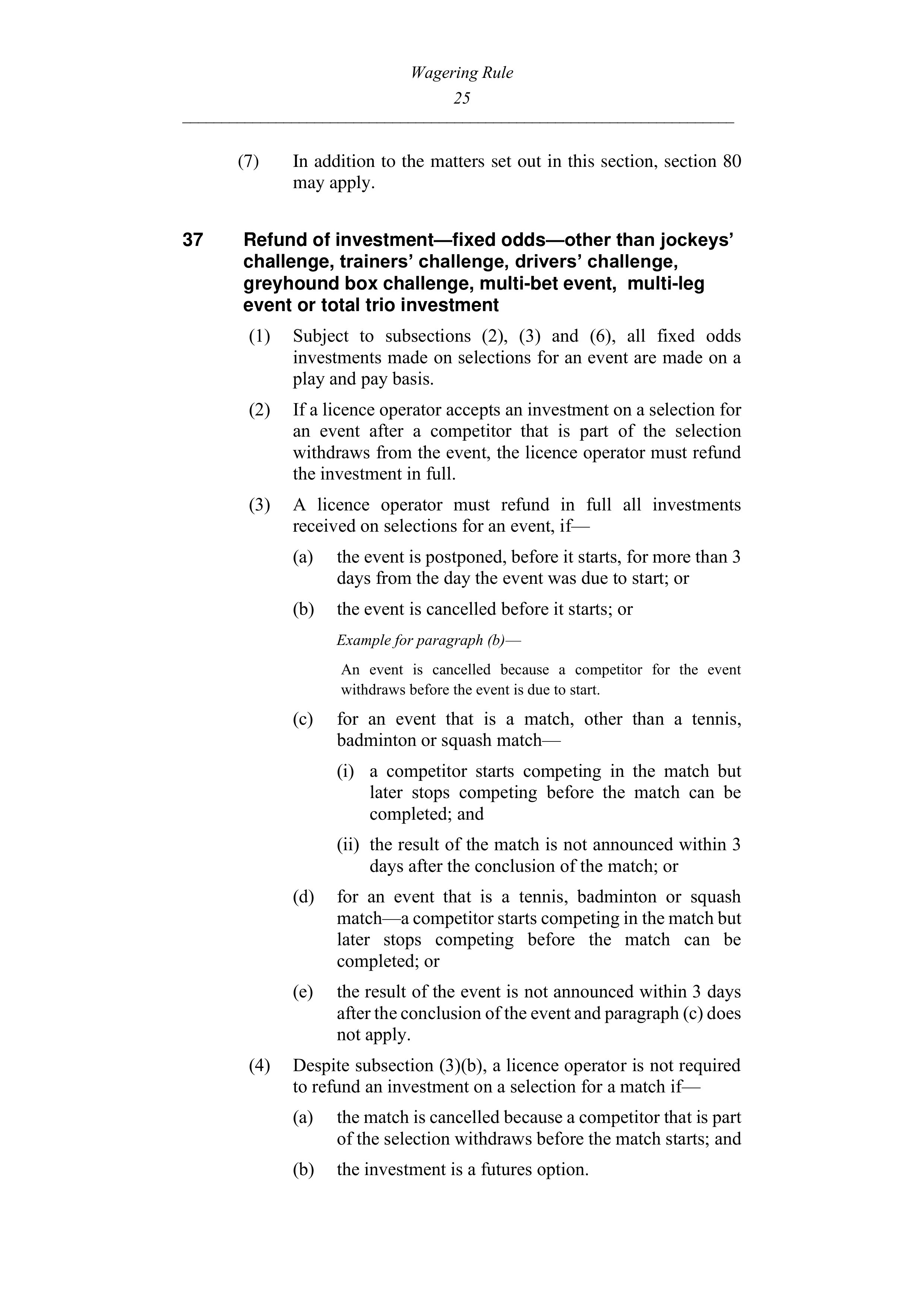Queensland Wagering Rules (Racing) page 25