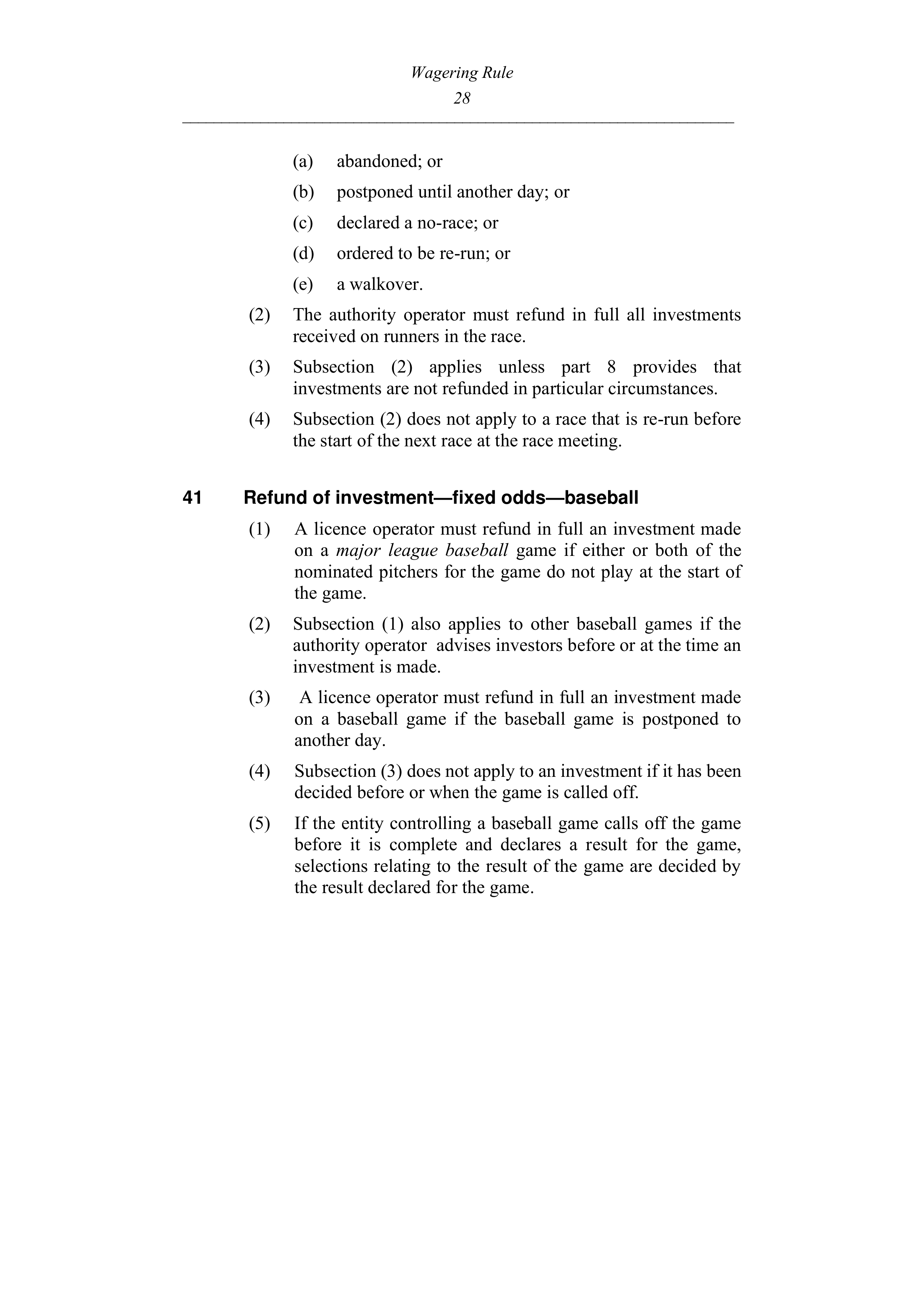 Queensland Wagering Rules (Racing) page 28
