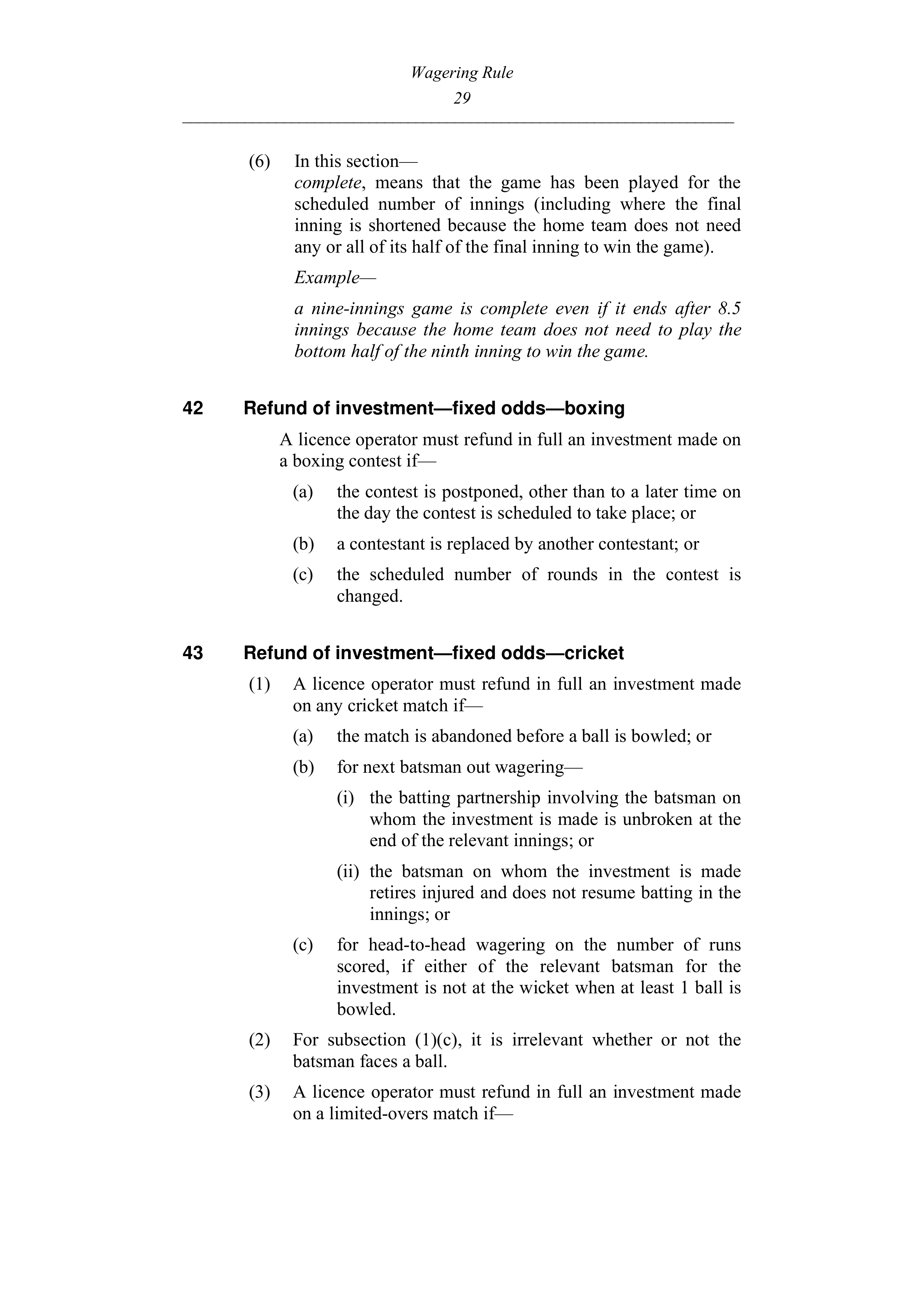 Queensland Wagering Rules (Racing) page 29