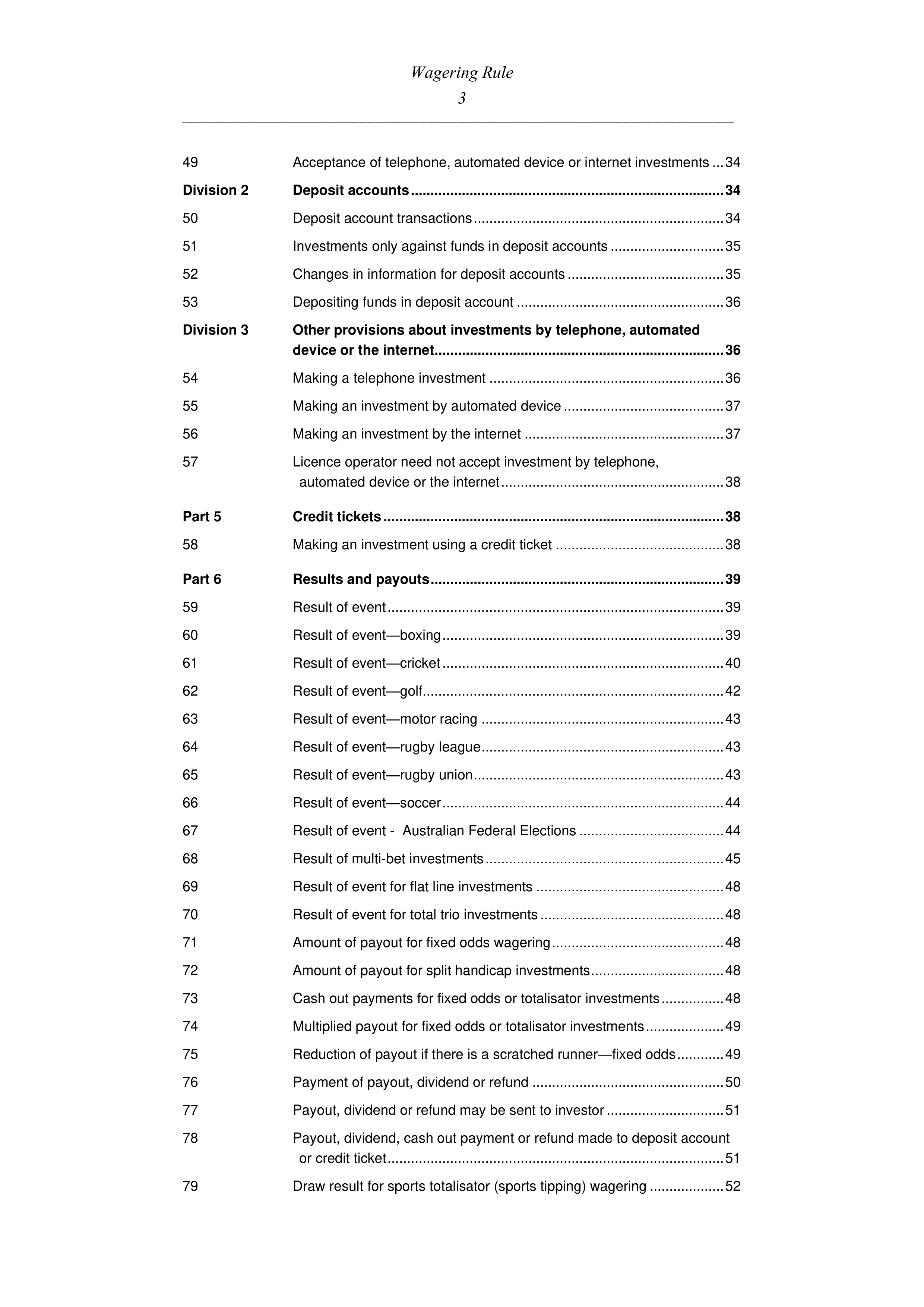 Queensland Wagering Rules (Racing) page 3
