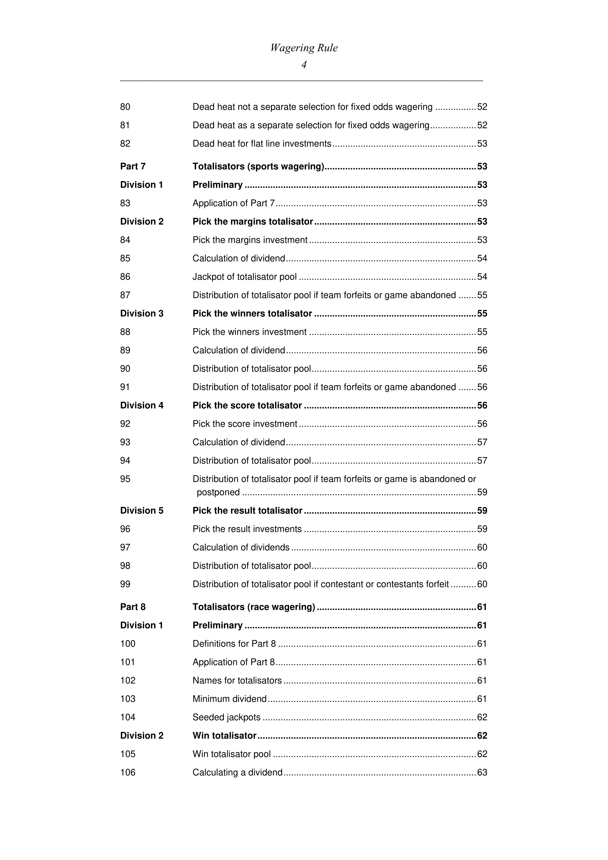 Queensland Wagering Rules (Racing) page 4