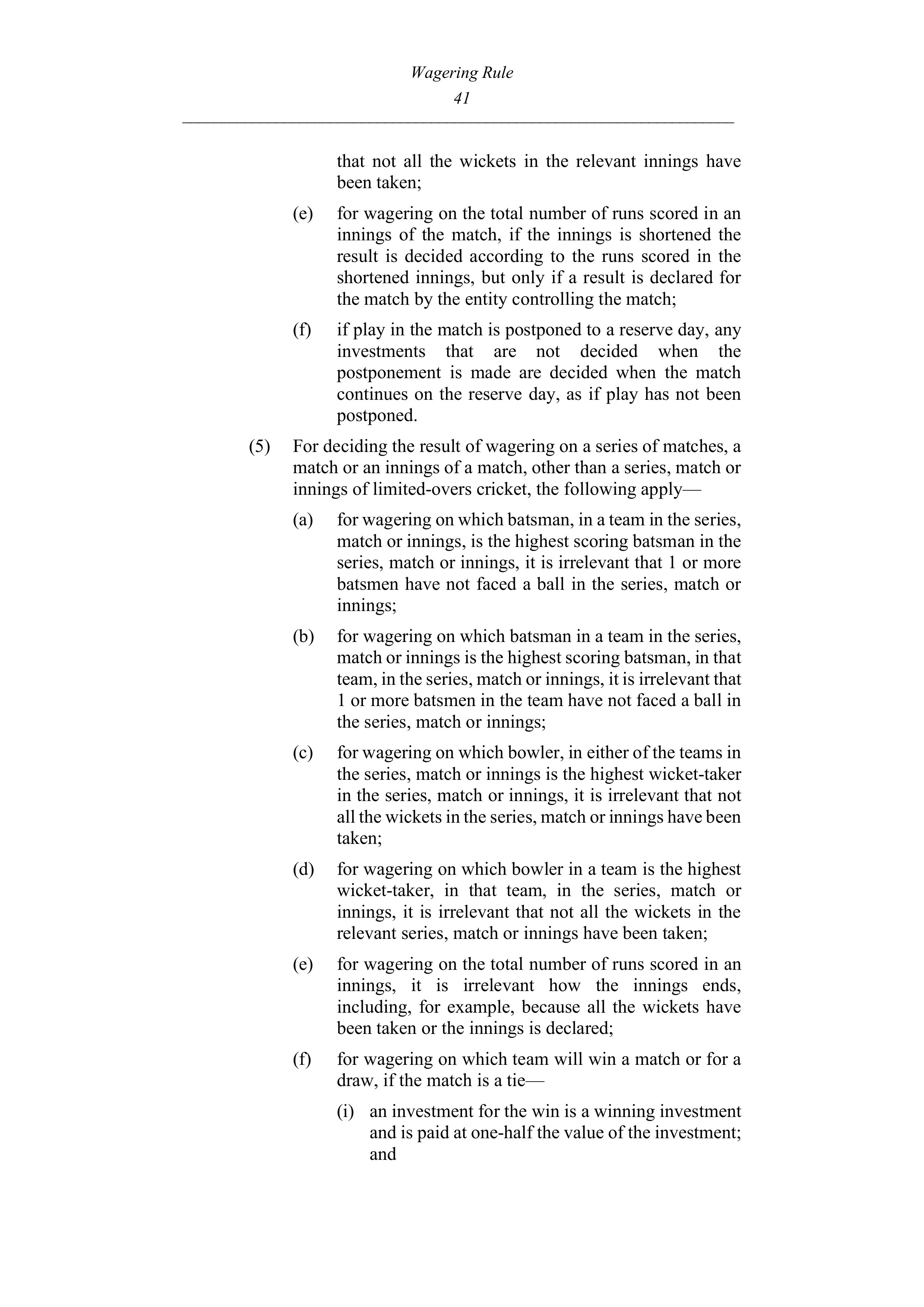 Queensland Wagering Rules (Racing) page 41