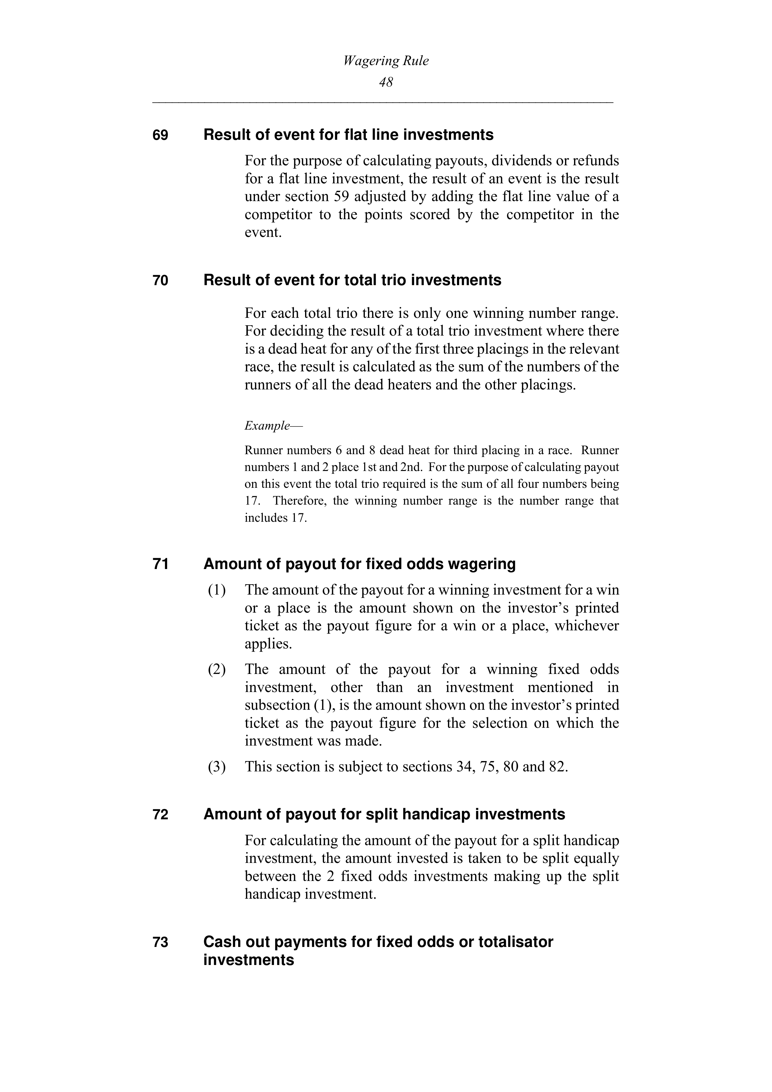 Queensland Wagering Rules (Racing) page 48