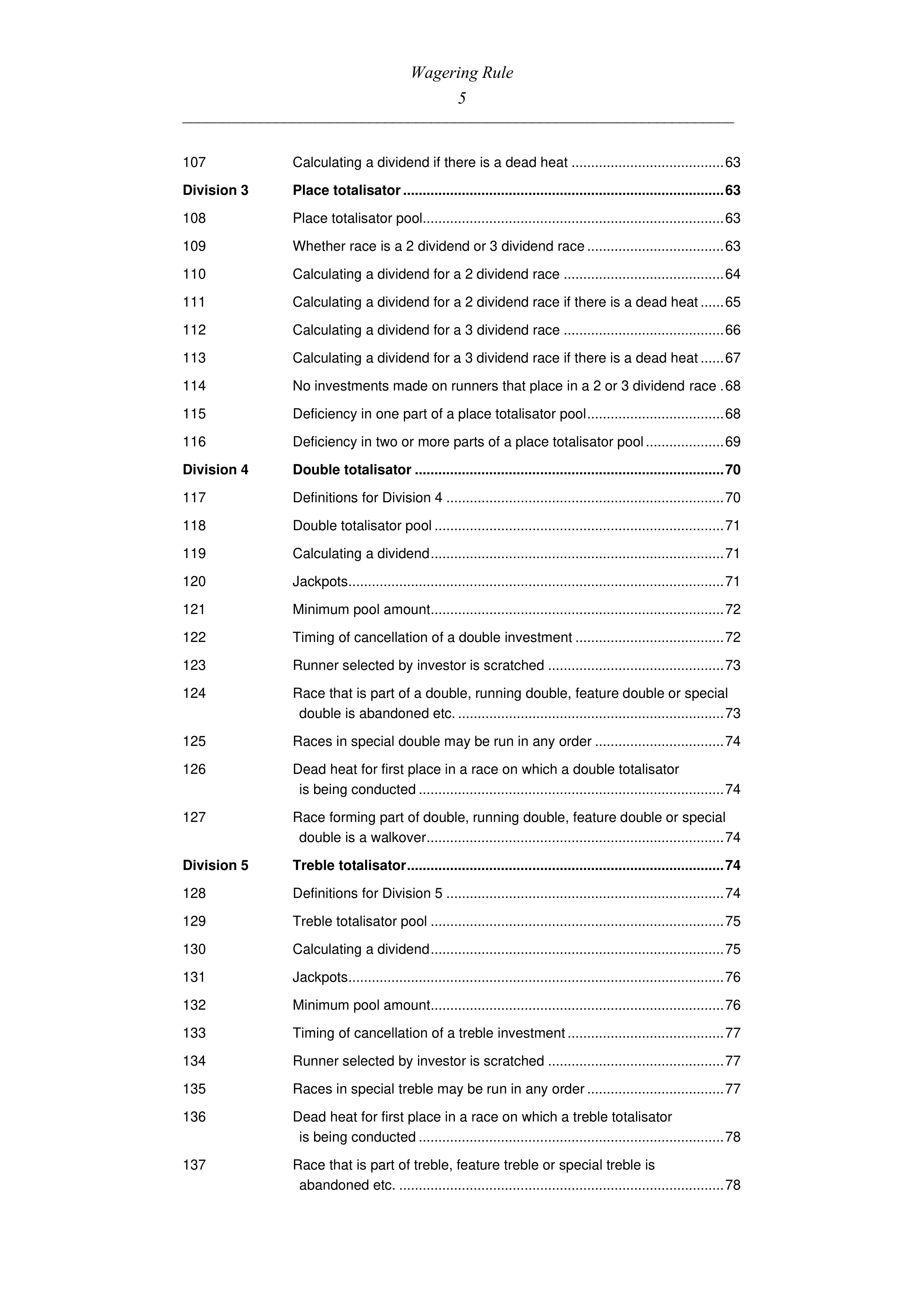 Queensland Wagering Rules (Racing) page 5