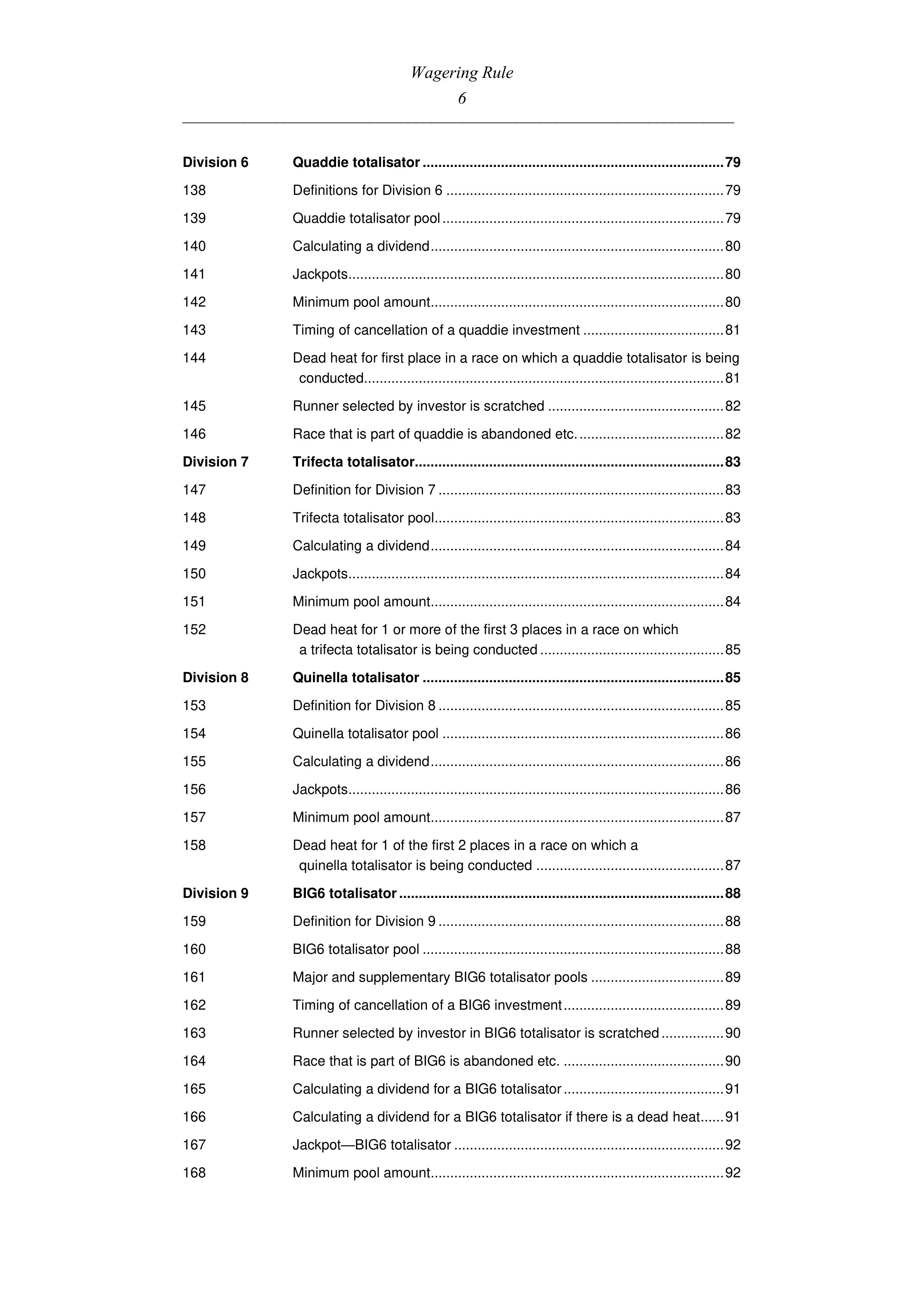 Queensland Wagering Rules (Racing) page 6