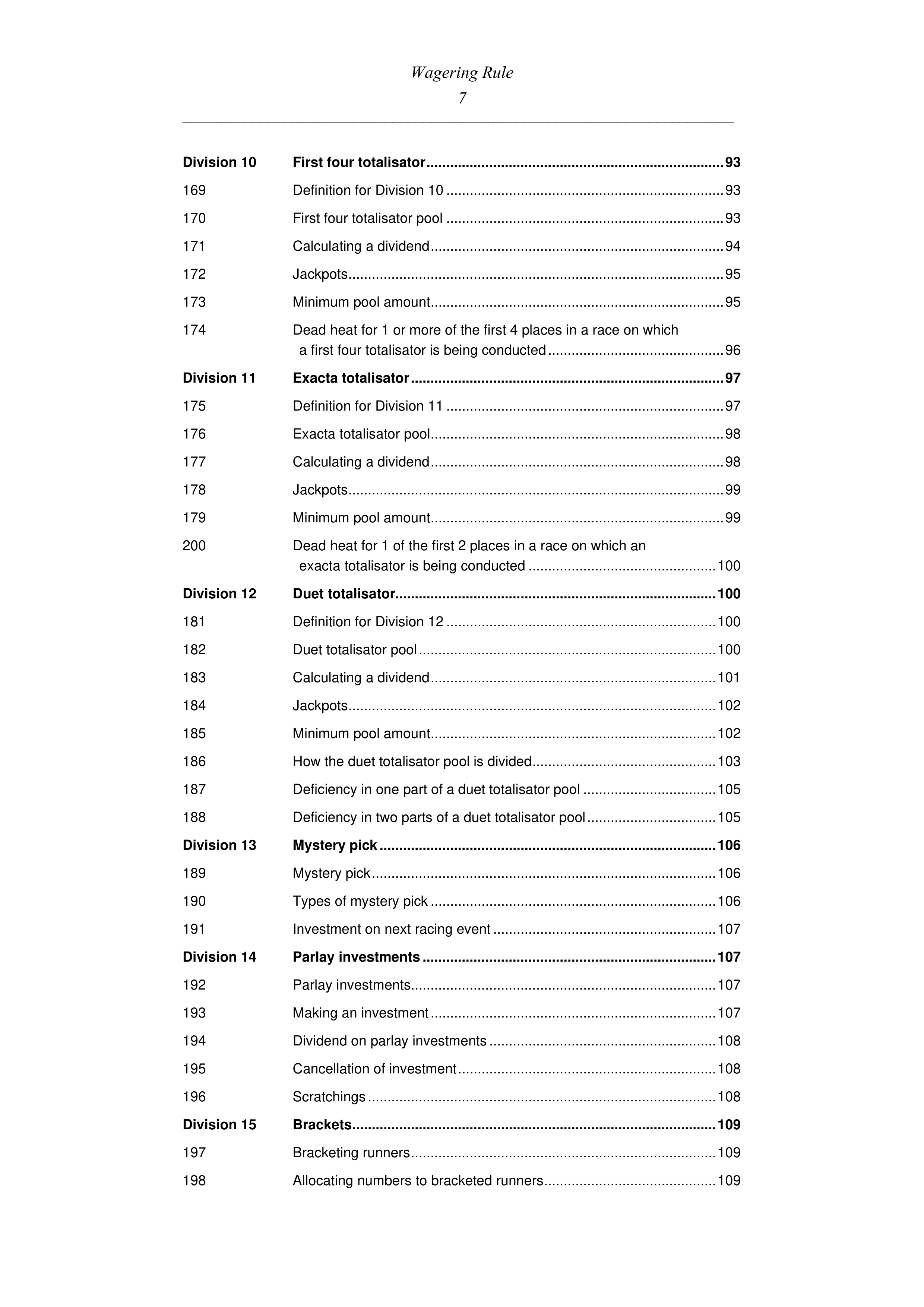 Queensland Wagering Rules (Racing) page 7