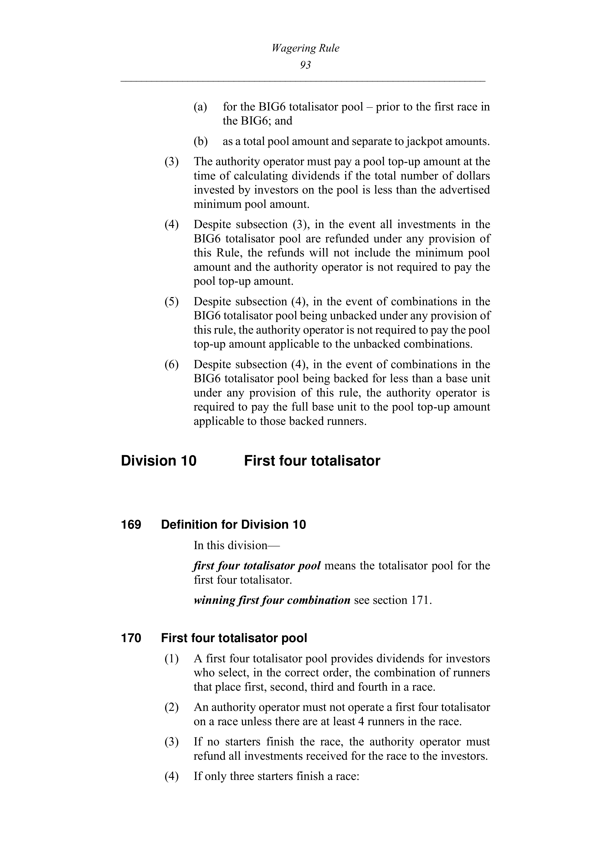 Queensland Wagering Rules (Racing) page 93
