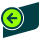 Dark green flag symbol with a left-pointing arrow in a circle